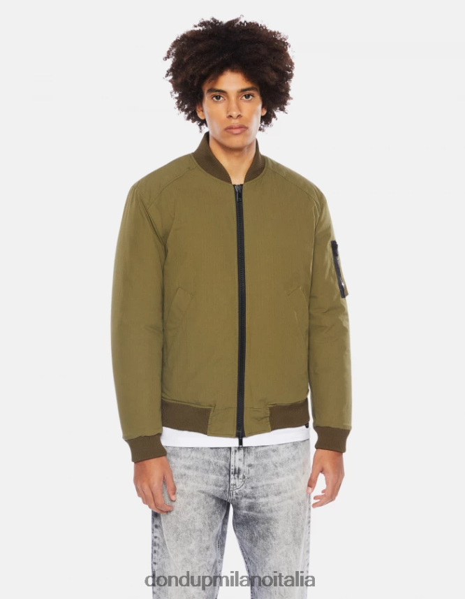 DONDUP hombres cazadora bomber regular fit de tejido técnico vestir verde salvia AZX2Z0905