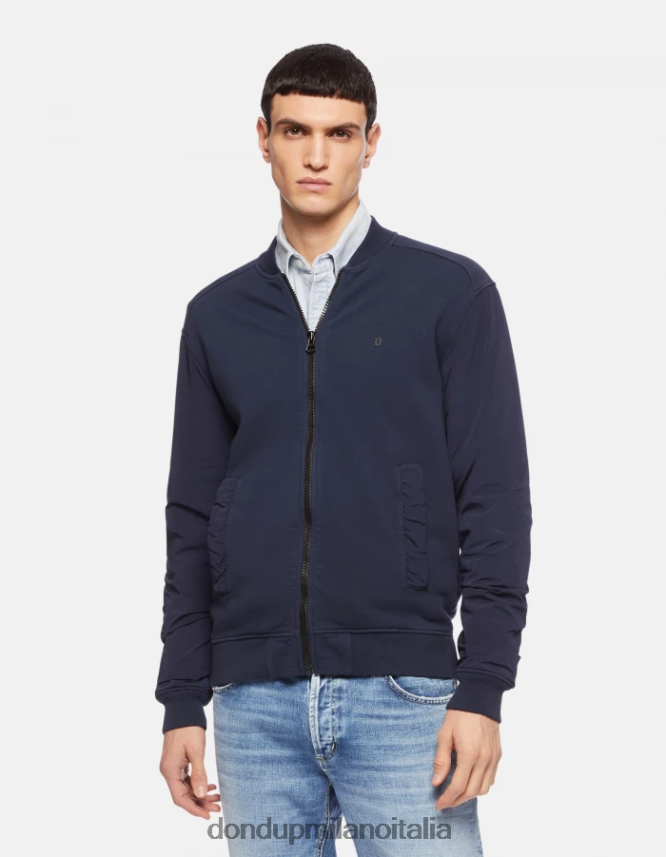 DONDUP hombres chaqueta bomber regular fit de lana vestir Azul marino AZX2Z0839