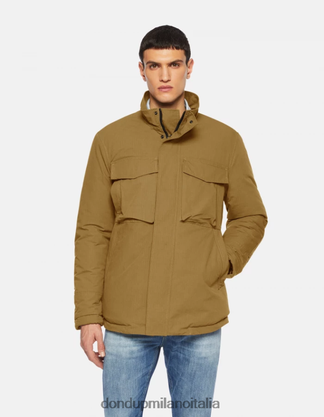 DONDUP hombres chaqueta militar regular fit de tejido técnico vestir gris pardo AZX2Z0907