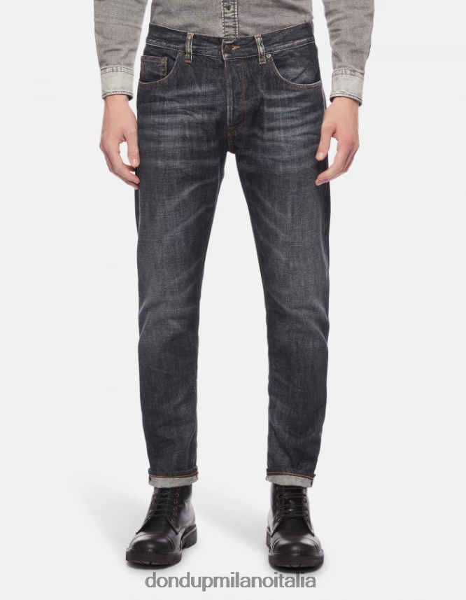 DONDUP hombres jeans Icon de corte regular y rígido en denim vestir azul AZX2Z0605