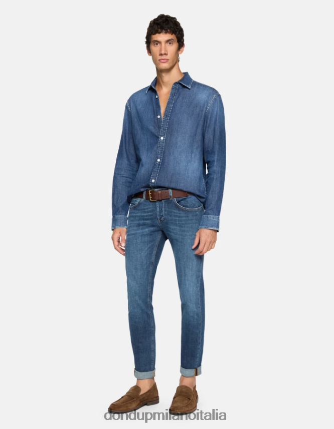 DONDUP hombres jeans ajustados george en denim elástico vestir azul AZX2Z0556