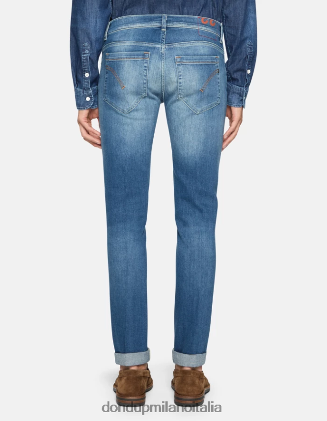 DONDUP hombres jeans ajustados george en denim elástico vestir azul AZX2Z0563