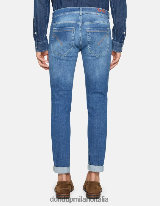 DONDUP hombres jeans ajustados george en denim elástico vestir azul AZX2Z0573