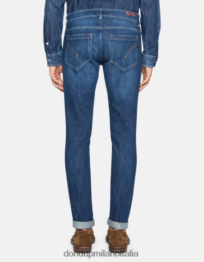 DONDUP hombres jeans ajustados george en denim elástico vestir azul AZX2Z0575