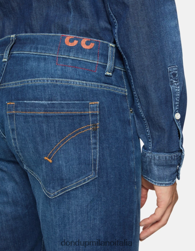 DONDUP hombres jeans ajustados george en denim elástico vestir azul AZX2Z0575