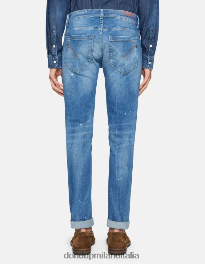 DONDUP hombres jeans ajustados george en denim elástico vestir azul AZX2Z0586