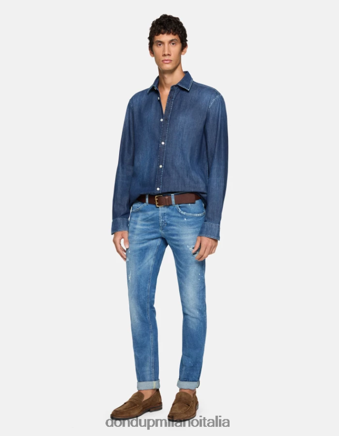 DONDUP hombres jeans ajustados george en denim elástico vestir azul AZX2Z0586