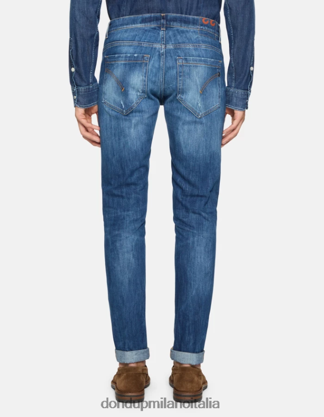 DONDUP hombres jeans ajustados george en denim elástico vestir azul AZX2Z0592