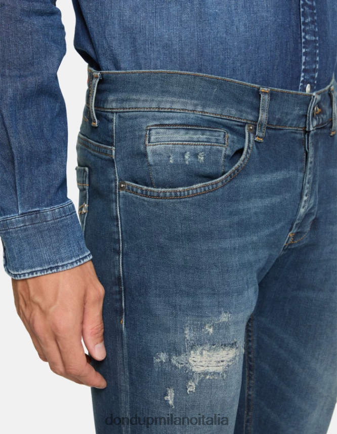 DONDUP hombres jeans ajustados george en denim elástico vestir azul AZX2Z0594