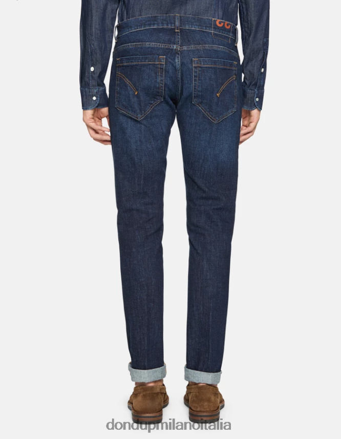 DONDUP hombres jeans ajustados george en denim elástico vestir azul AZX2Z0609