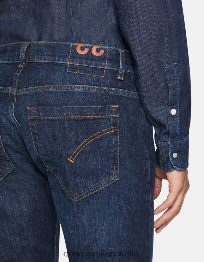 DONDUP hombres jeans ajustados george en denim elástico vestir azul AZX2Z0609