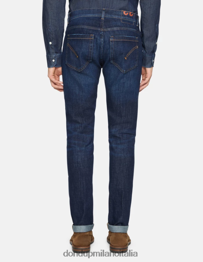 DONDUP hombres jeans ajustados george en denim elástico vestir azul AZX2Z0615