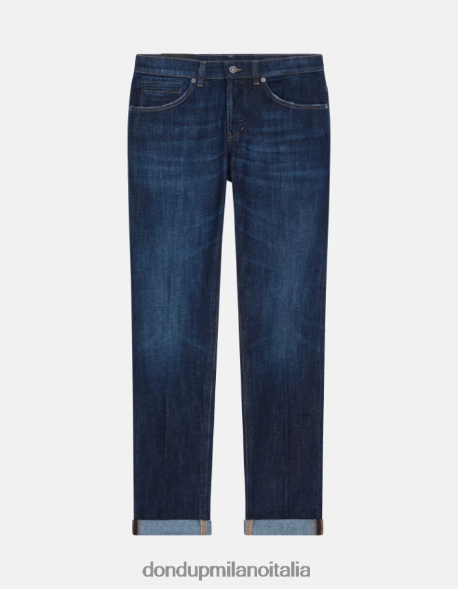 DONDUP hombres jeans ajustados george en denim elástico vestir azul AZX2Z0615