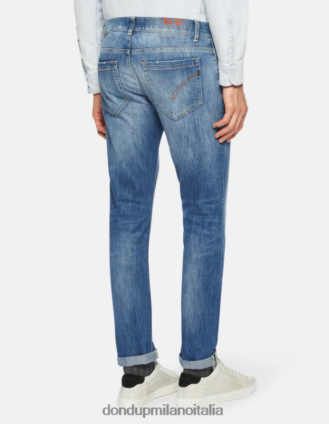 DONDUP hombres jeans ajustados george en denim elástico vestir azul AZX2Z0659