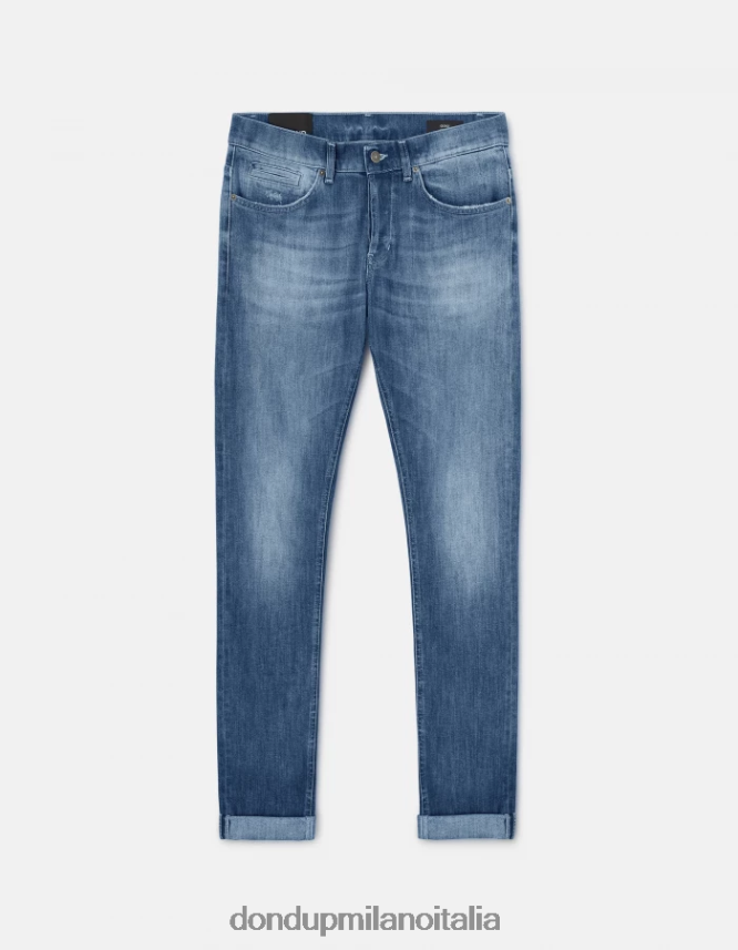 DONDUP hombres jeans ajustados george en denim elástico vestir azul AZX2Z0659