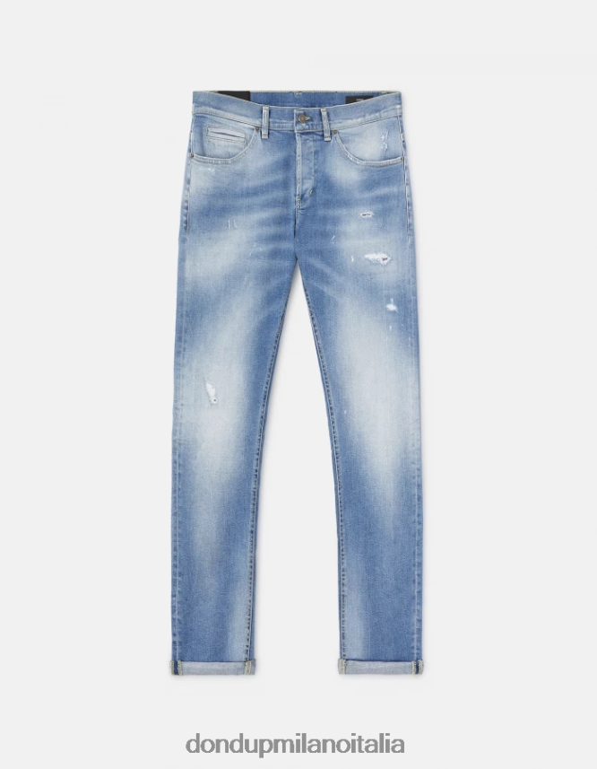 DONDUP hombres jeans ajustados george en denim elástico vestir azul AZX2Z0660