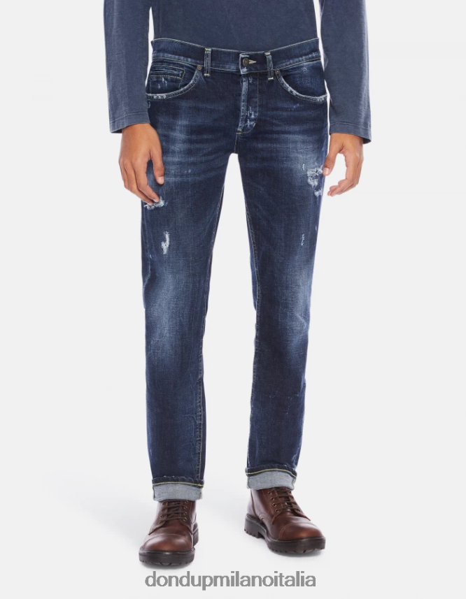 DONDUP hombres jeans ajustados george en denim elástico vestir azul AZX2Z0661