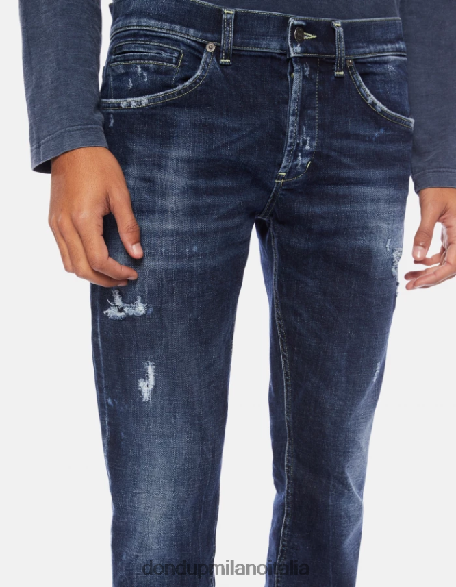 DONDUP hombres jeans ajustados george en denim elástico vestir azul AZX2Z0661