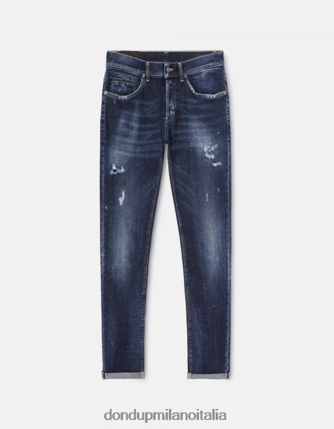 DONDUP hombres jeans ajustados george en denim elástico vestir azul AZX2Z0661