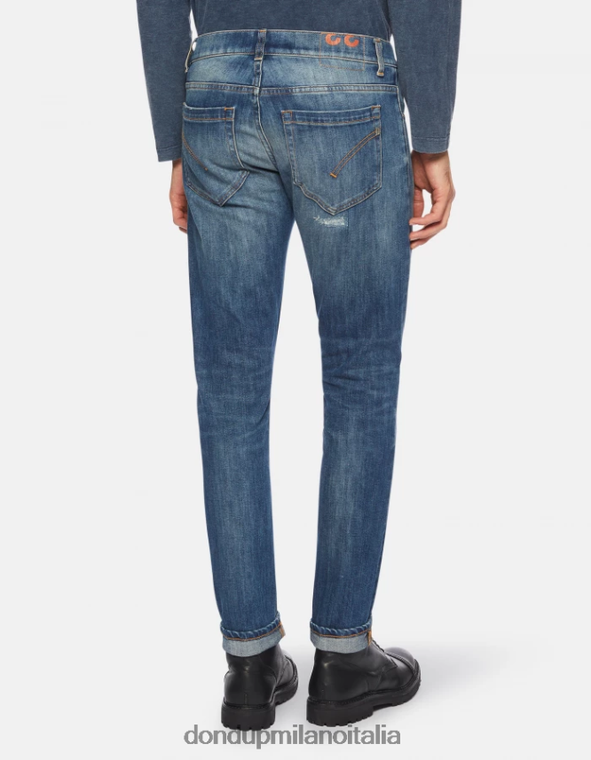 DONDUP hombres jeans ajustados george en denim elástico vestir azul AZX2Z0667