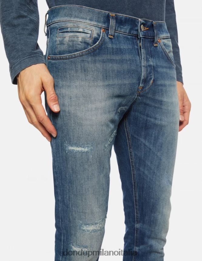 DONDUP hombres jeans ajustados george en denim elástico vestir azul AZX2Z0667