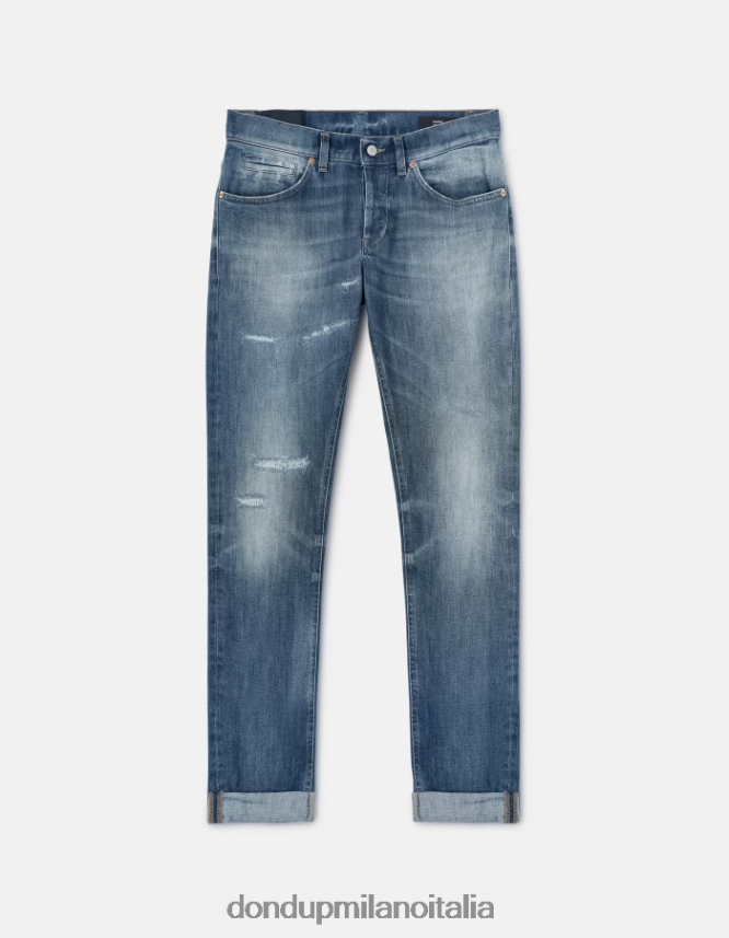 DONDUP hombres jeans ajustados george en denim elástico vestir azul AZX2Z0667