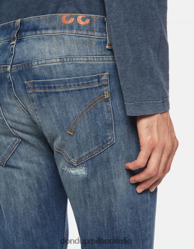 DONDUP hombres jeans ajustados george en denim elástico vestir azul AZX2Z0667