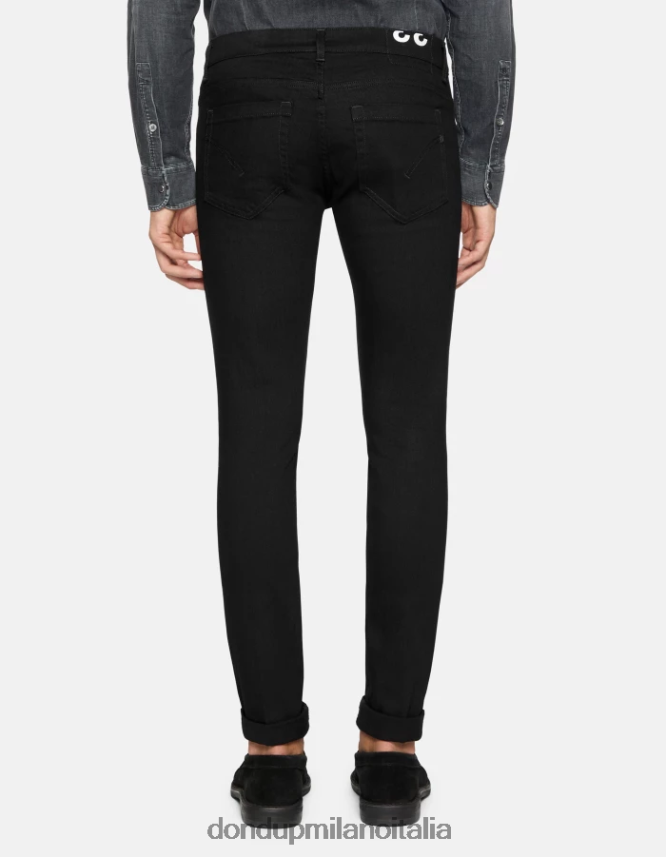 DONDUP hombres jeans ajustados george en denim elástico vestir negro AZX2Z0635