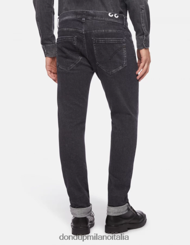 DONDUP hombres jeans ajustados george en denim elástico vestir negro AZX2Z0672