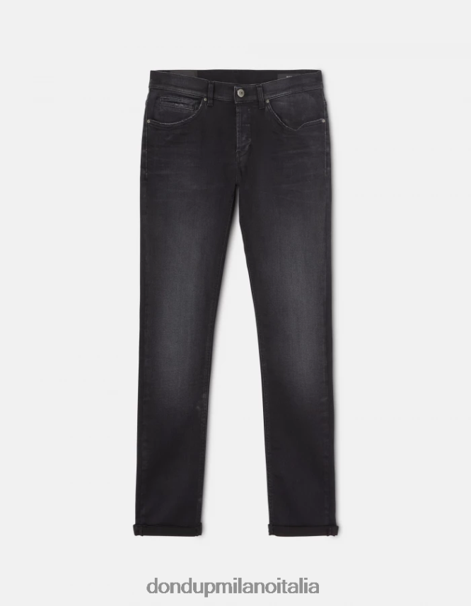 DONDUP hombres jeans ajustados george en denim elástico vestir negro AZX2Z0673