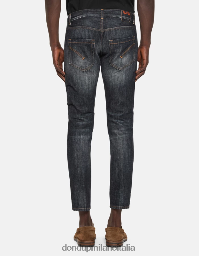 DONDUP hombres jeans mius de denim rígido y slim fit vestir azul AZX2Z0597