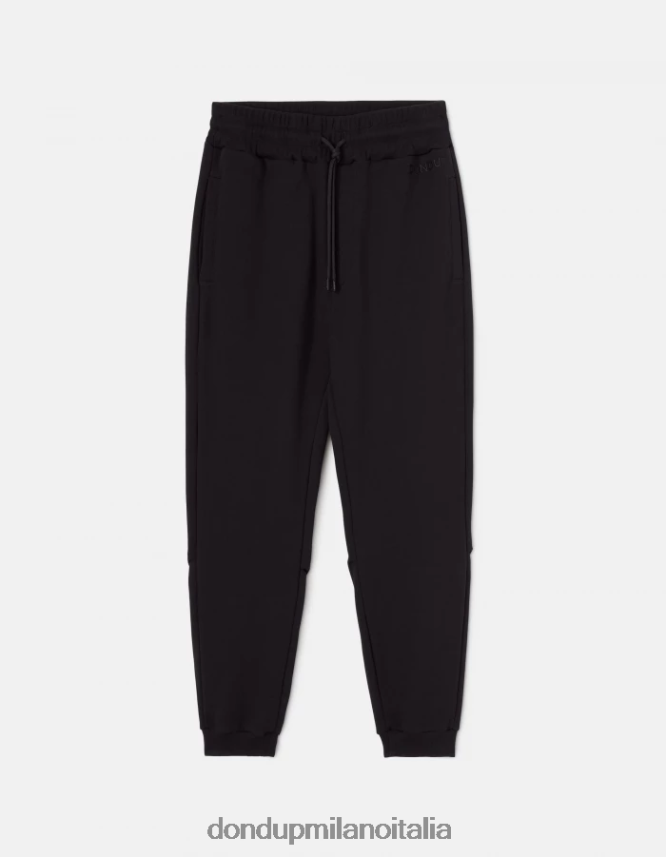 DONDUP hombres joggers regular fit de lana vestir negro AZX2Z0715