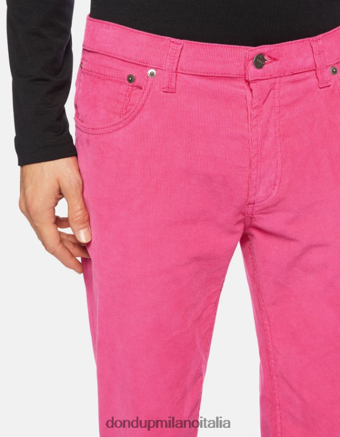 DONDUP hombres pantalones Brighton de terciopelo carrot-fit vestir orquídea AZX2Z0569