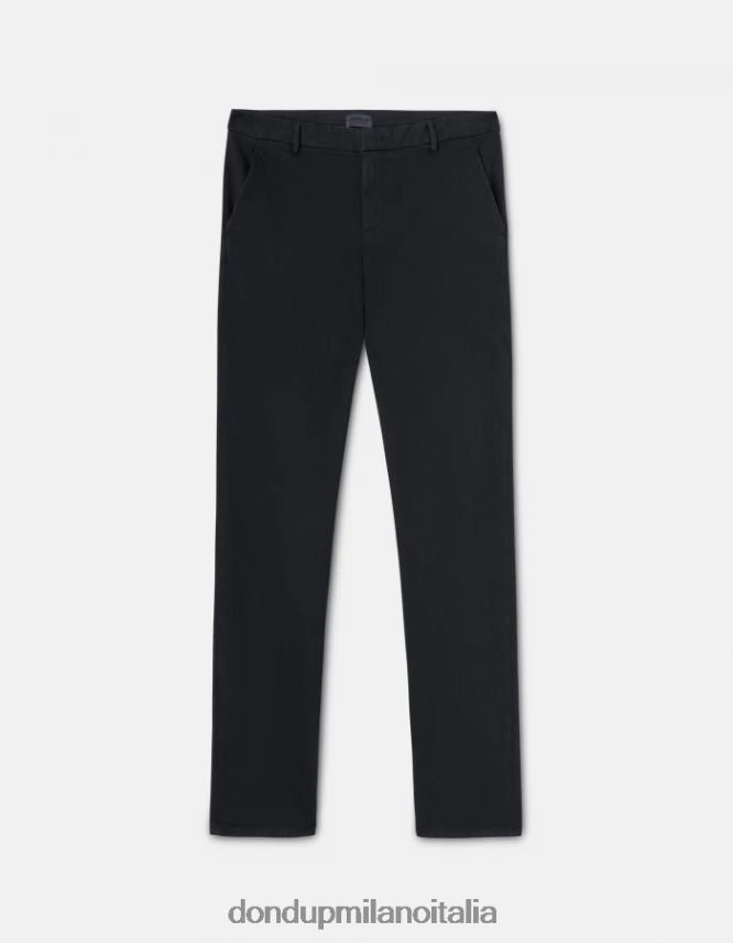 DONDUP hombres pantalones Spiritissimo de algodón regular fit vestir Azul marino AZX2Z0777