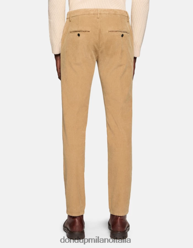 DONDUP hombres pantalones Spiritissimo de terciopelo regular fit vestir arena AZX2Z0719