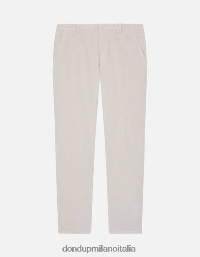 DONDUP hombres pantalones Spiritissimo de terciopelo regular fit vestir gris claro AZX2Z0718