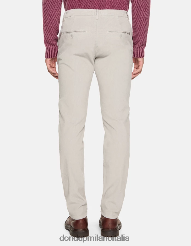 DONDUP hombres pantalones Spiritissimo de terciopelo regular fit vestir gris claro AZX2Z0718