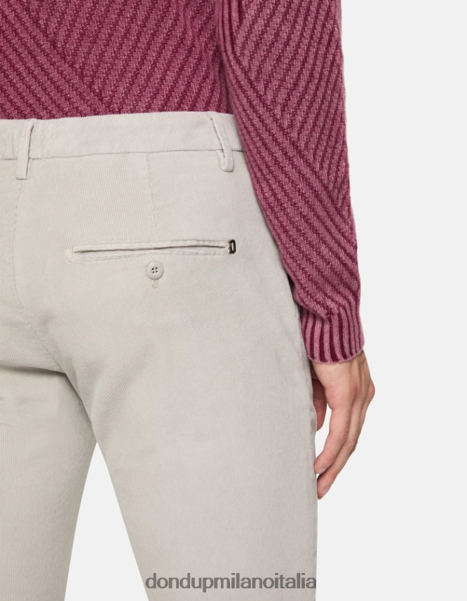 DONDUP hombres pantalones Spiritissimo de terciopelo regular fit vestir gris claro AZX2Z0718