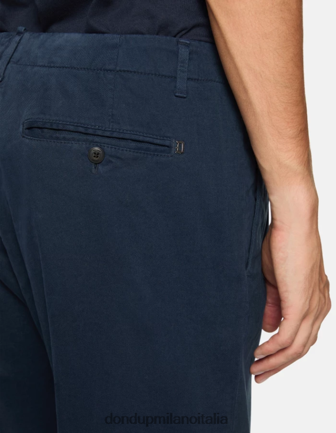 DONDUP hombres pantalones ben carrot fit de algodón vestir Azul marino AZX2Z0716