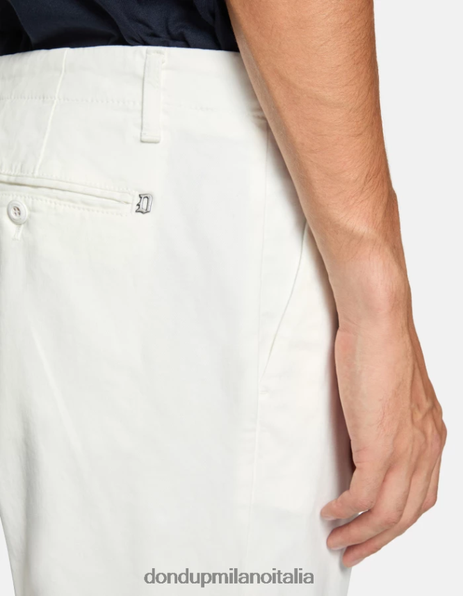 DONDUP hombres pantalones ben carrot fit de algodón vestir alabastro AZX2Z0717