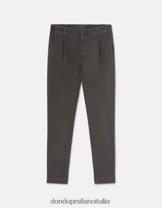 DONDUP hombres pantalones ben carrot fit de algodón vestir humo AZX2Z0680