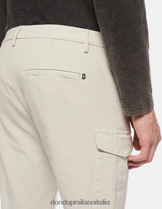 DONDUP hombres pantalones eddy slim de algodón vestir yeso AZX2Z0775