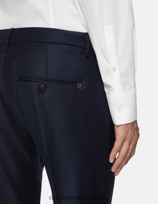 DONDUP hombres pantalones gaubert de franela slim vestir Azul marino AZX2Z0786