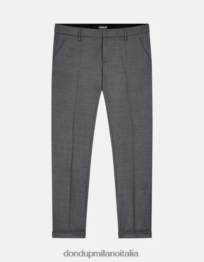 DONDUP hombres pantalones gaubert de franela slim vestir gris AZX2Z0784