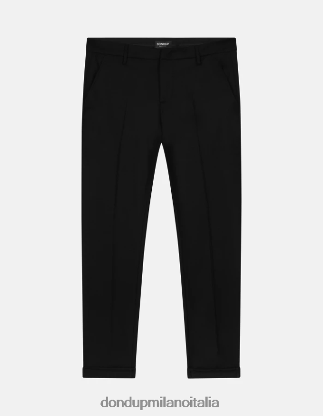 DONDUP hombres pantalones gaubert de franela slim vestir negro AZX2Z0787