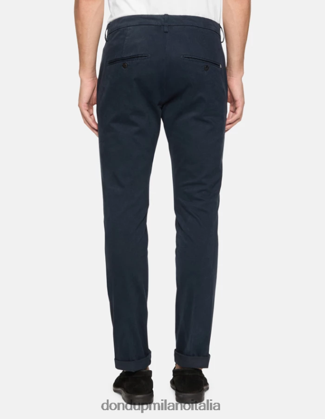 DONDUP hombres pantalones gaubert slim de algodón vestir Azul marino AZX2Z0690