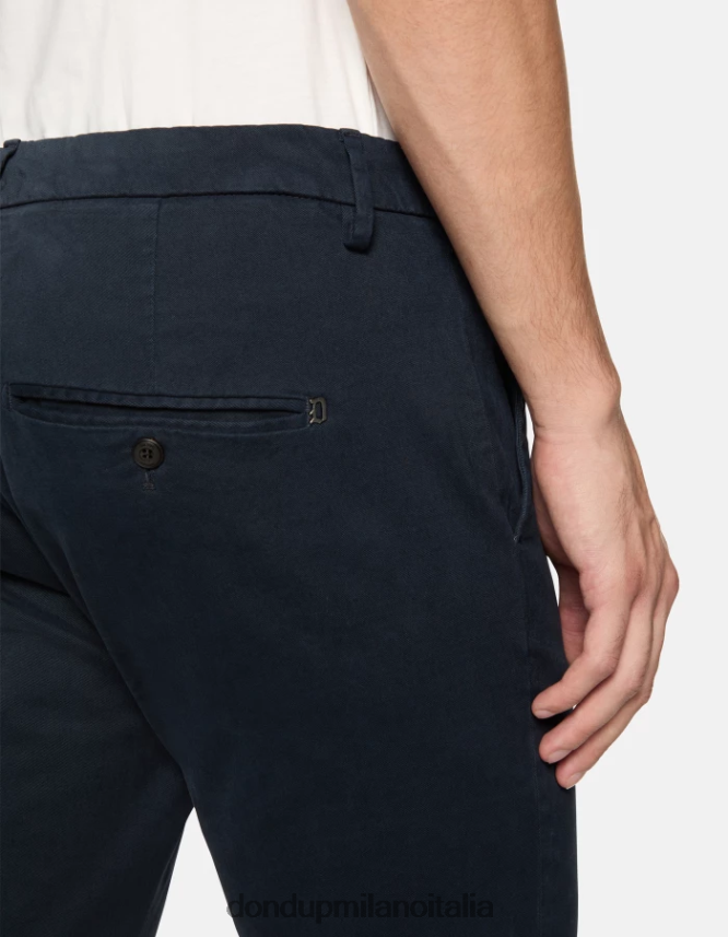 DONDUP hombres pantalones gaubert slim de algodón vestir Azul marino AZX2Z0690