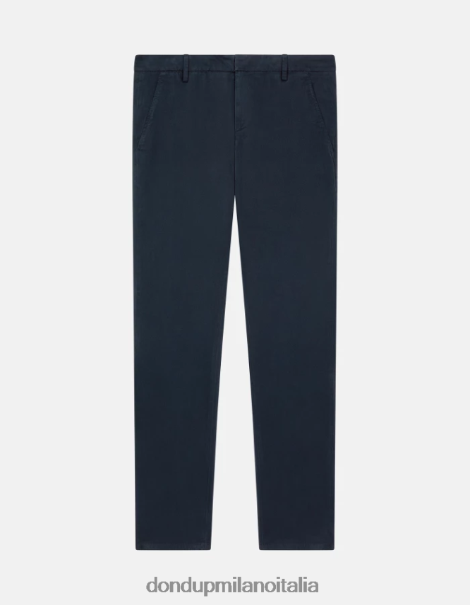 DONDUP hombres pantalones gaubert slim de algodón vestir Azul marino AZX2Z0690