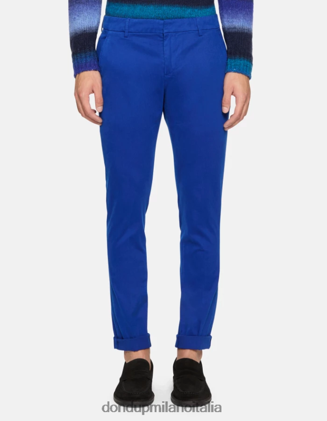 DONDUP hombres pantalones gaubert slim de algodón vestir azul real AZX2Z0689