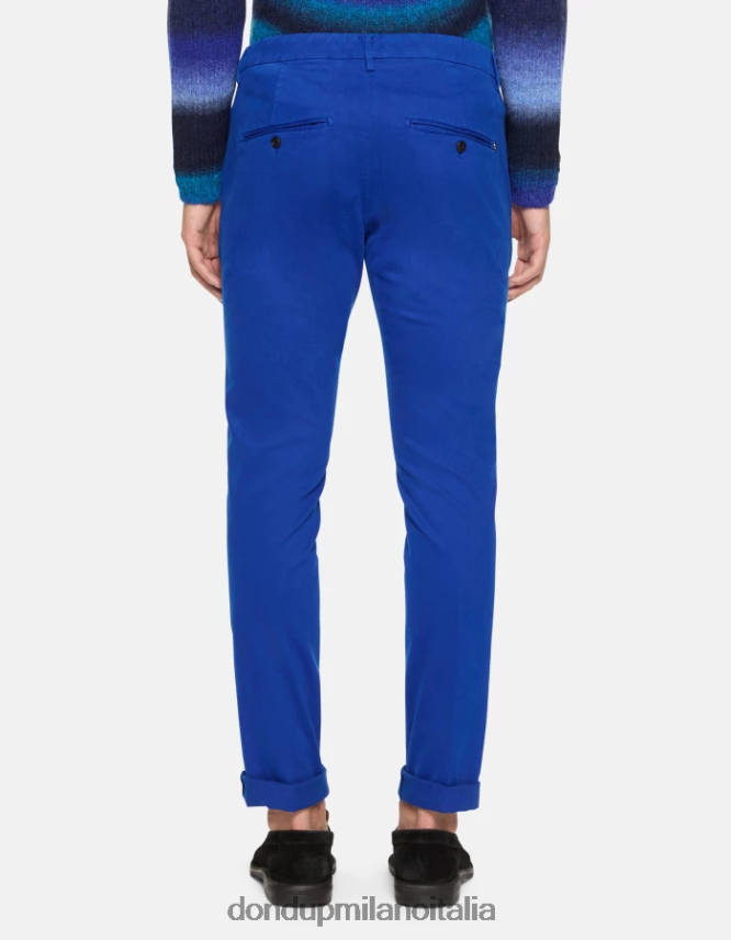 DONDUP hombres pantalones gaubert slim de algodón vestir azul real AZX2Z0689